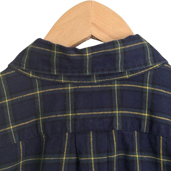 RALPH LAUREN Men’s Classic Fit Heavy Cotton Navy Plaid Button Down Shirt Size XL - Picture 11 of 16